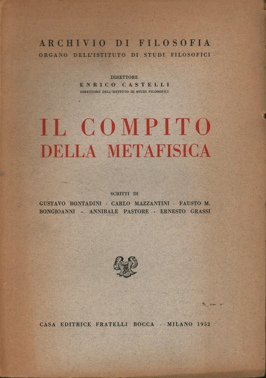 Il compito della metafisica