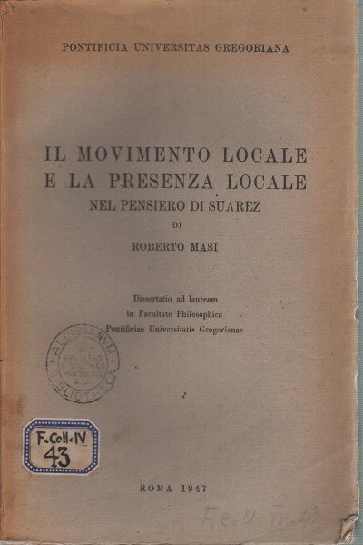 Il movimento locale e la presenza locale nel pensiero di …