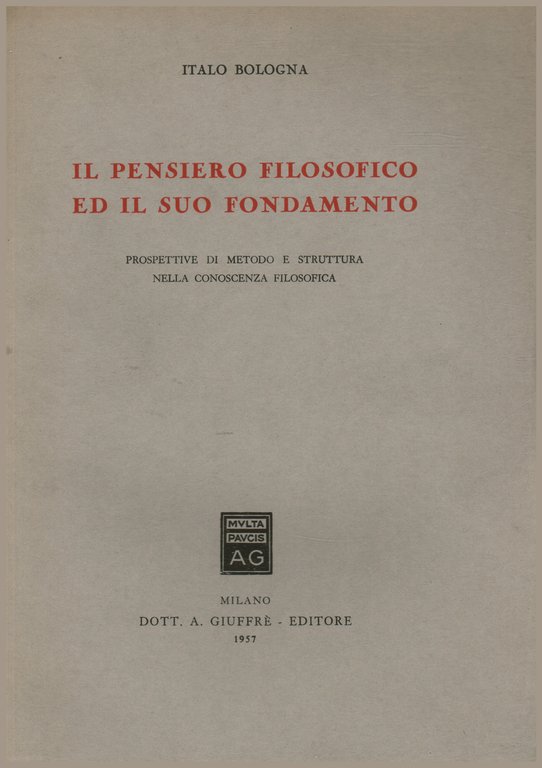 Il pensiero filosofico ed il suo fondamento