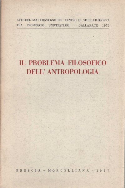 Il problema filosofico dell'antropologia