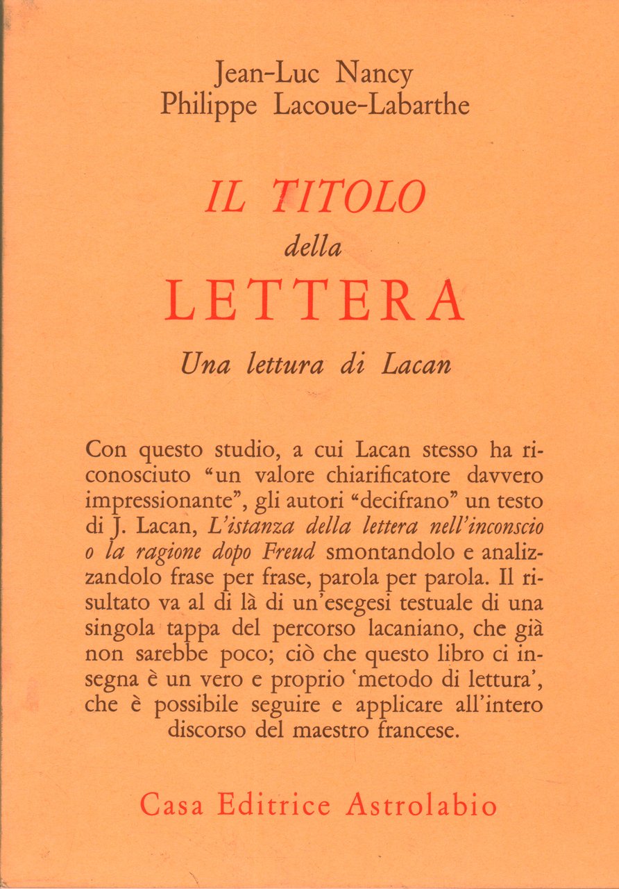 Il titolo della lettera