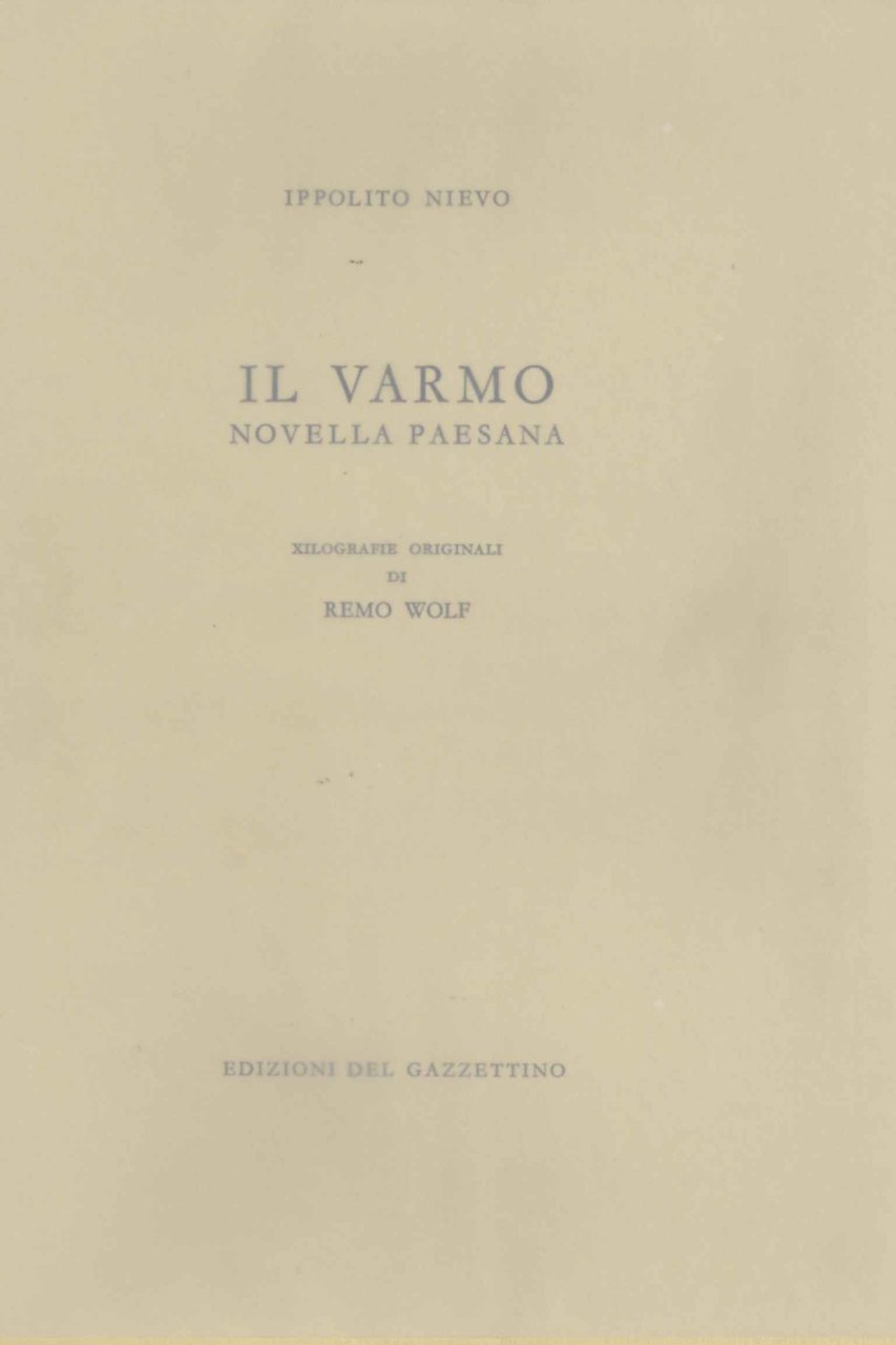 Il Varmo. Novella paesana