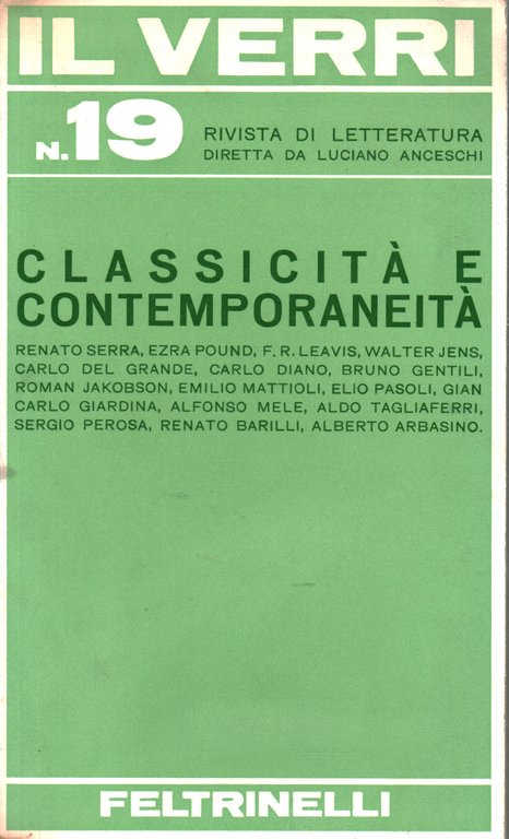 Il Verri n.19. Classicità e contemporaneità