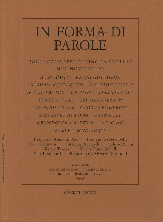 In forma di parole N.1 Anno II 1994