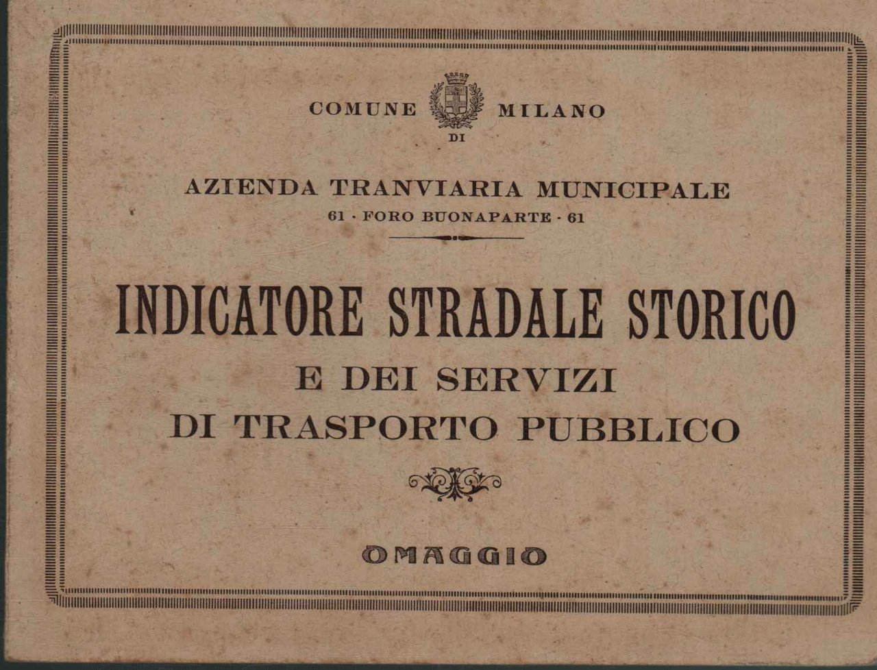 Indicatore stradale storico e dei servizi di traporto pubblico