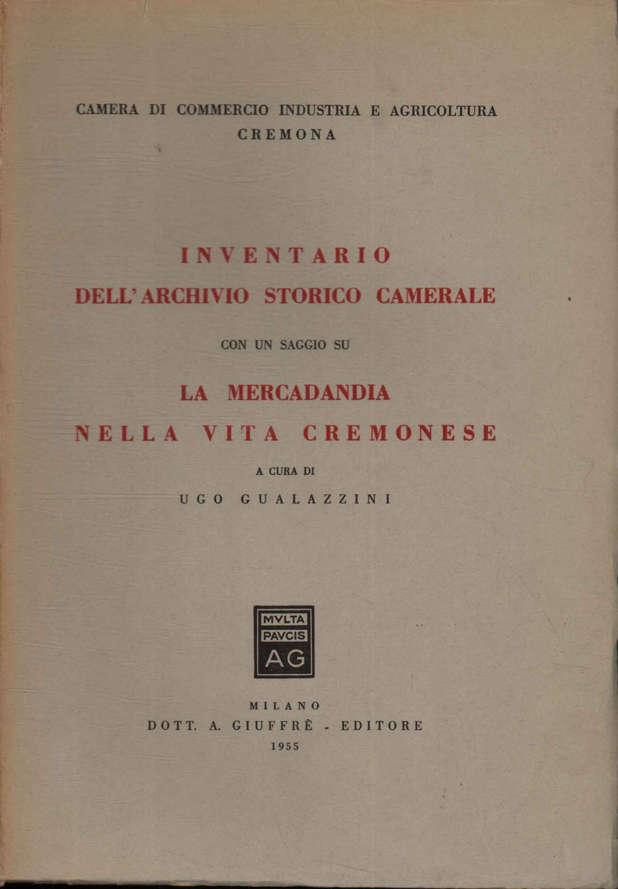 Inventario dell'archivio storico camerale