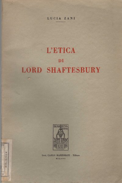 L'etica di Lord Shaftesbury