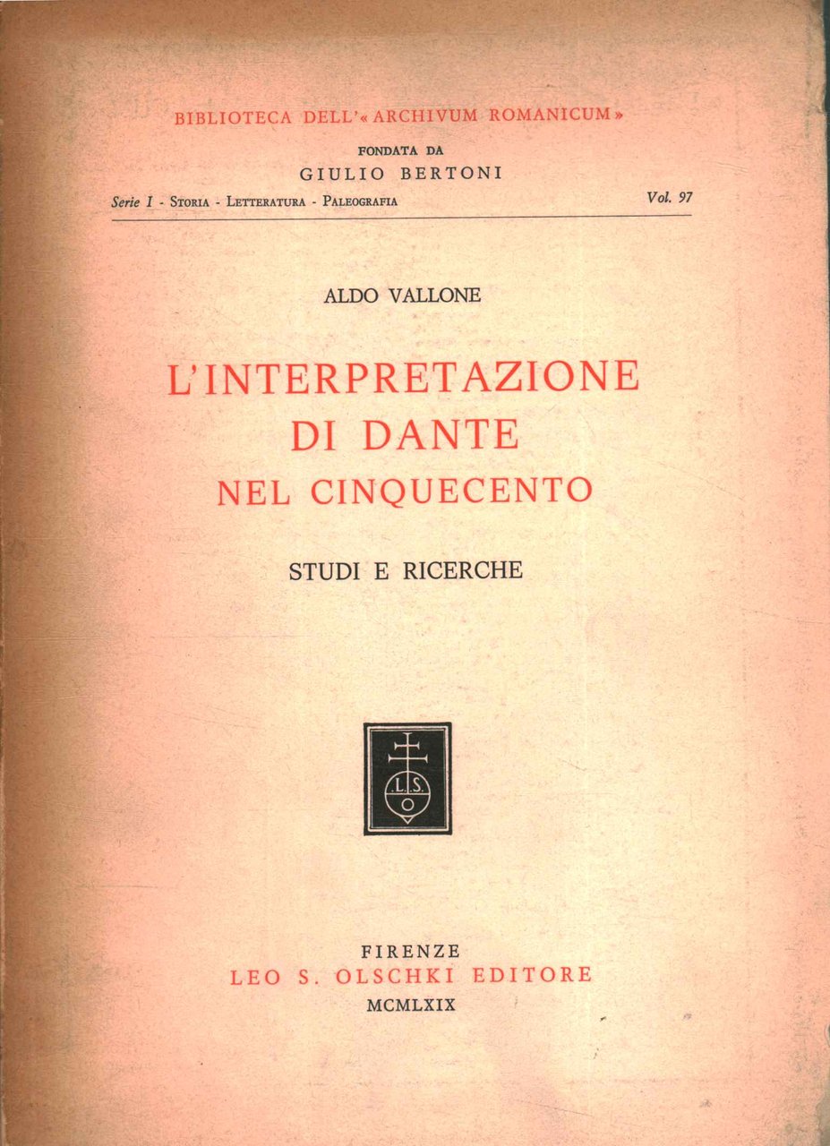 L'interpretazione di Dante nel Cinquecento
