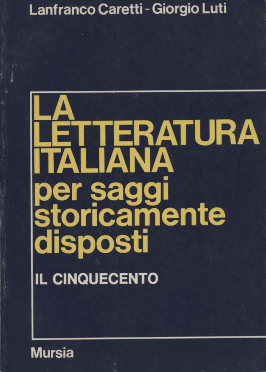 La letteratura italiana per saggi storicamente disposti | Immagine principale