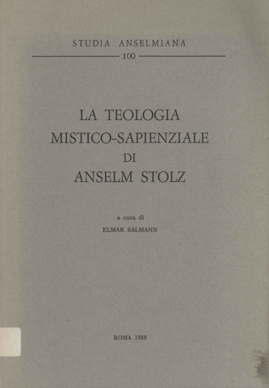 La teologia mistico-sapienziale di Anselm Stolz | Immagine principale