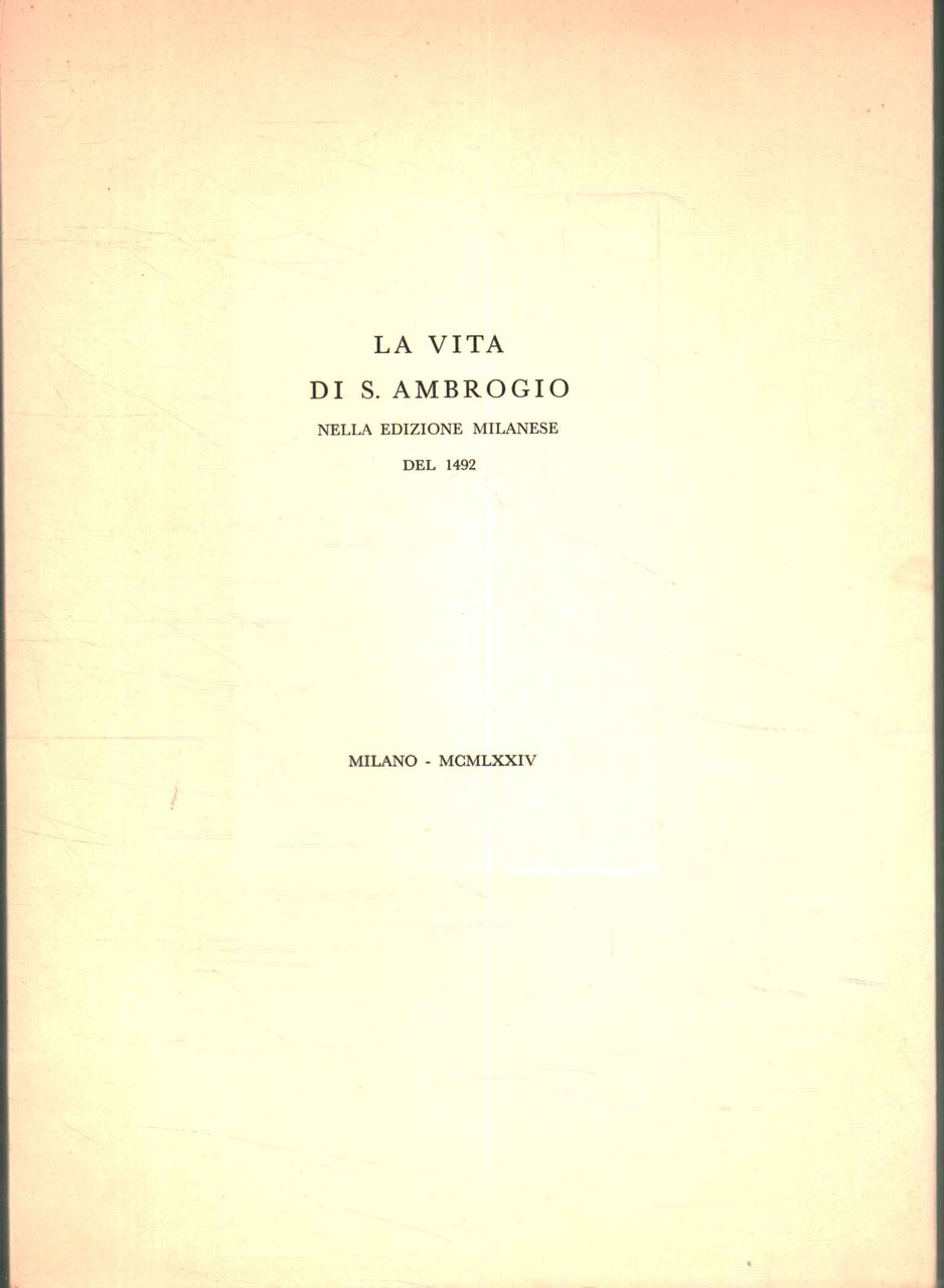 La vita di S. Ambrogio