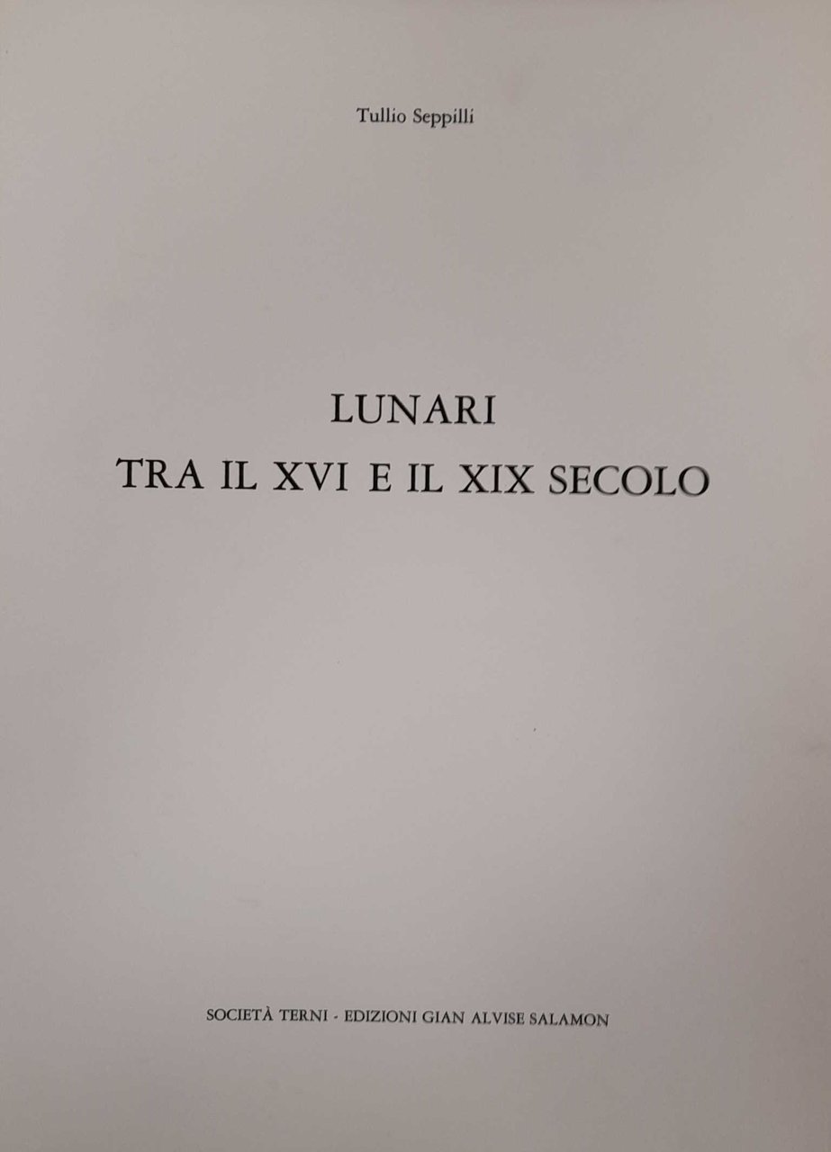 Lunari tra il XVI e il XIX secolo