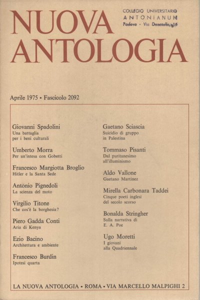 Nuova Antologia. Aprile 1975, Fascicolo 2092