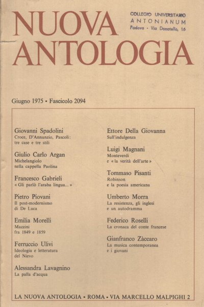 Nuova Antologia. Giugno 1975, Fascicolo 2094