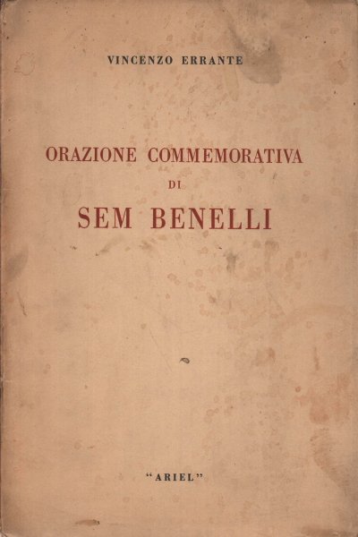 Orazione commemorativa di Sem Benelli