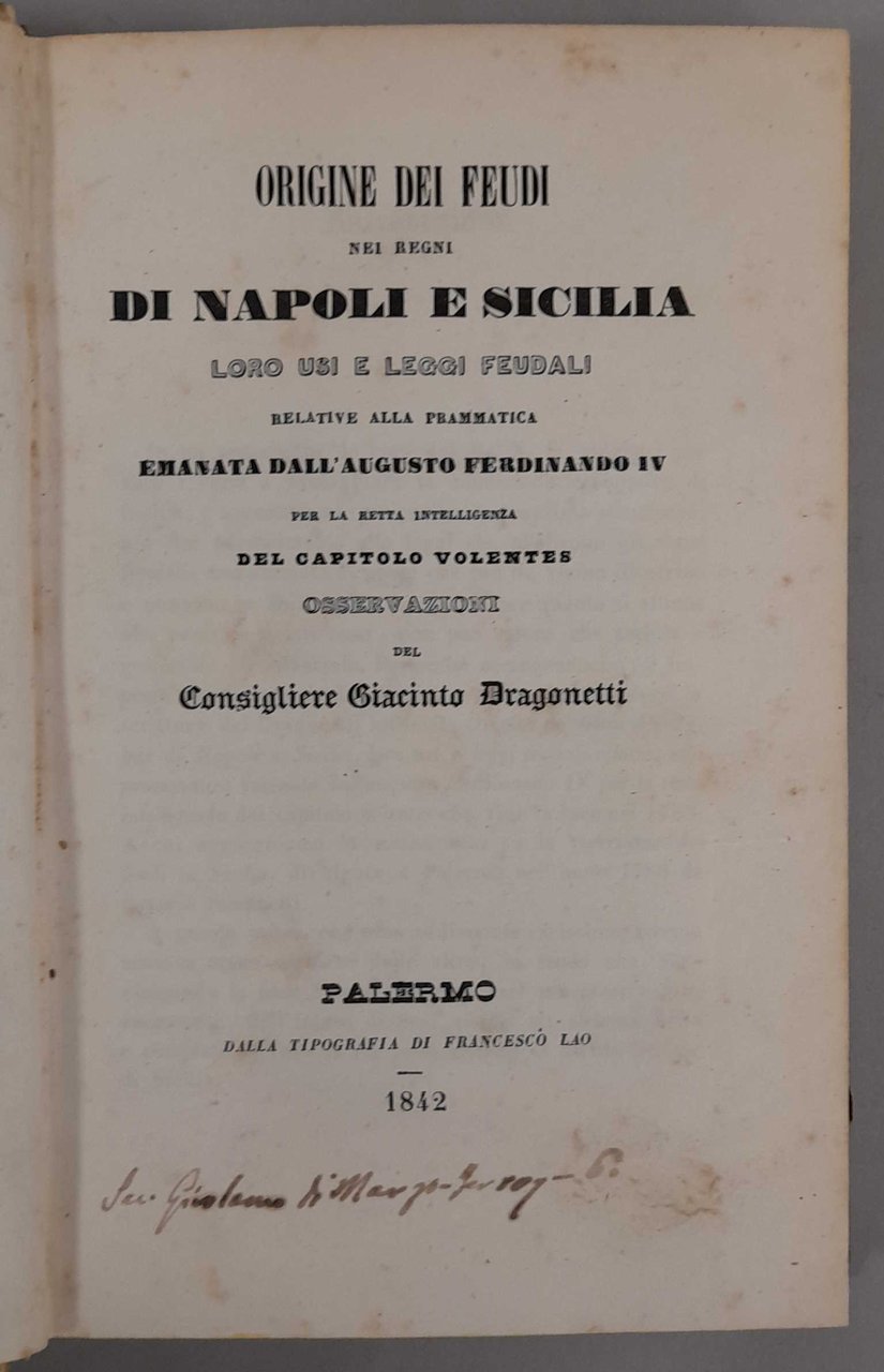 Origine dei feudi nei regni di Napoli e Sicilia. Loro …