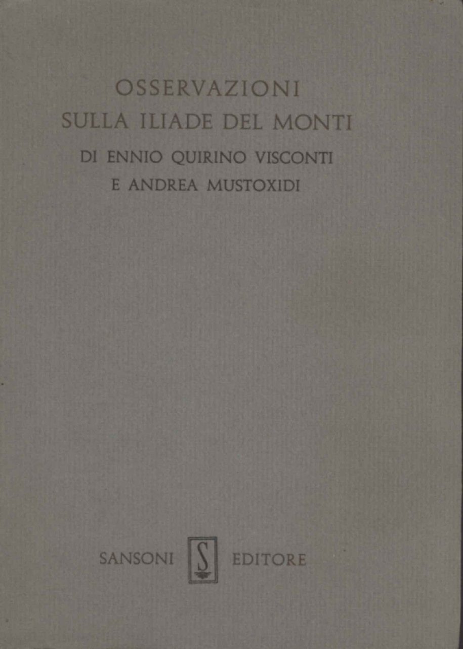 Osservazioni sulla Iliade del Monti
