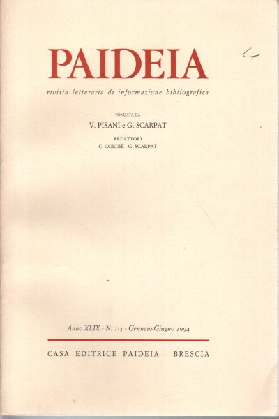 Paideia. Anno XLIX, 1994. Volumi 2