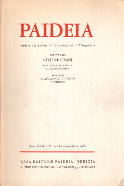 Paideia. Anno XXIII, 1968. Volumi 3