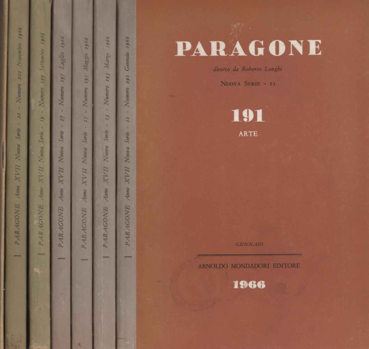 Paragone Arte. Annata completa 1966 (6 Volumi) con Indici