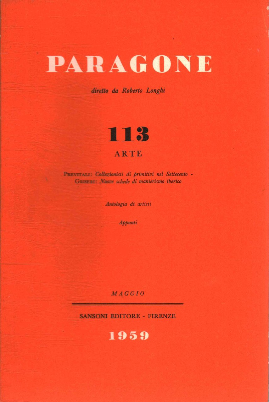 Paragone. Arte (Anno IX, Numero 113, bimestrale, maggio 1959)