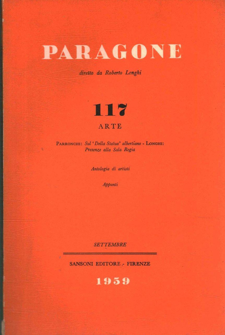 Paragone. Arte (Anno IX, Numero 117, bimestrale, settembre 1959)