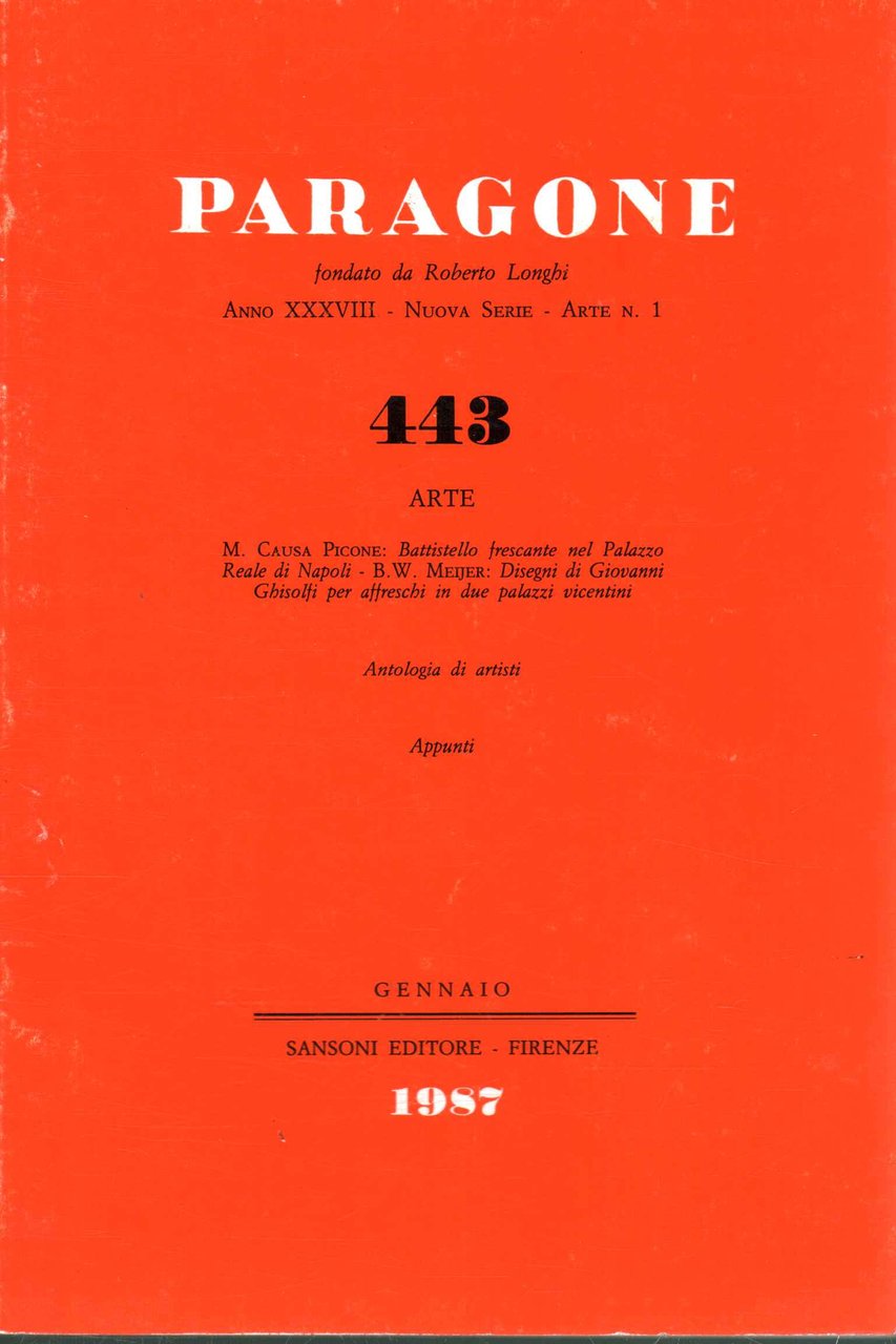 Paragone. Arte (Anno XXXVIII, Numero 1(443), gennaio 1987)