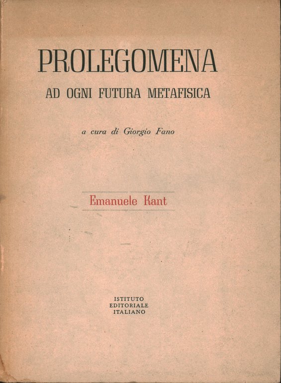 Prolegomena ad ogni futura metafisica