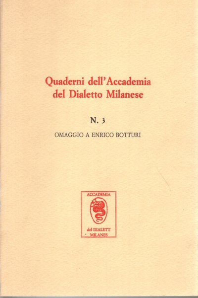 Quaderni dell'Accademia del Dialetto Milanese N. 3