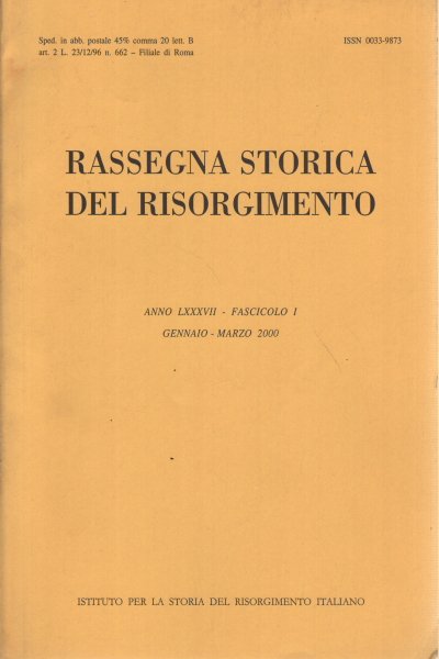 Rassegna storica del Risorgimento, anno LXXXVII, fascicolo I, gennaio-marzo 2000