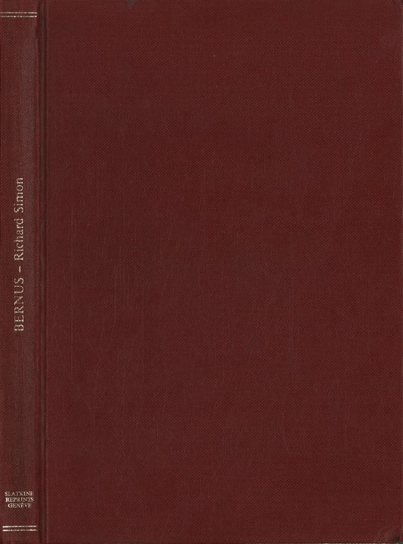 Richard Simon et son Histoire critique du Vieux Testament