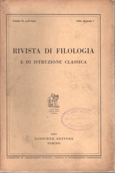 Rivista di filologia e di istruzione classica. Serie terza, vol. …