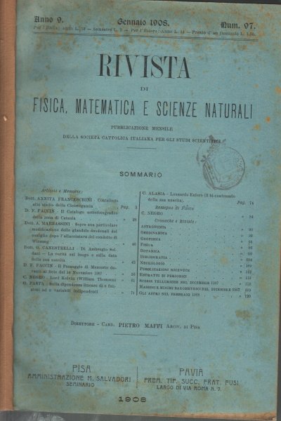 Rivista di fisica, matematica e scienze naturali