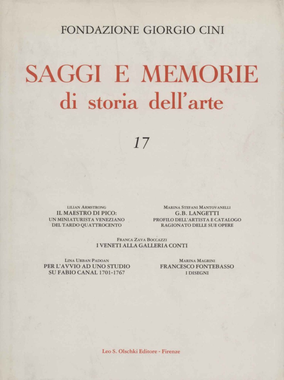 Saggi e memorie di storia dell'arte 17 | Immagine principale