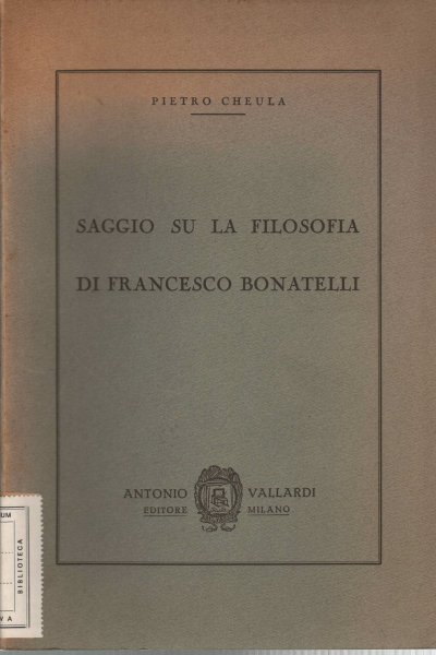 Saggio su la filosofia di Francesco Bonatelli