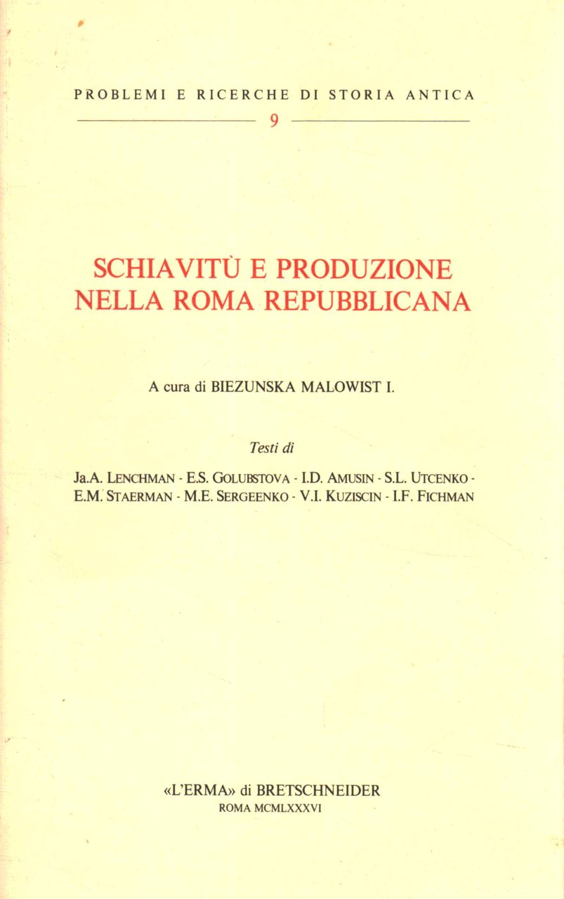 Schiavitù e produzione nella Roma repubblicana