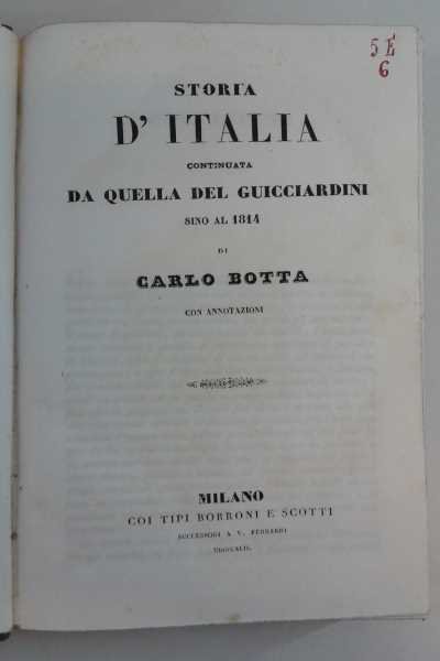 Storia d'Italia continuata da quella del Guicciardini sino al 1814