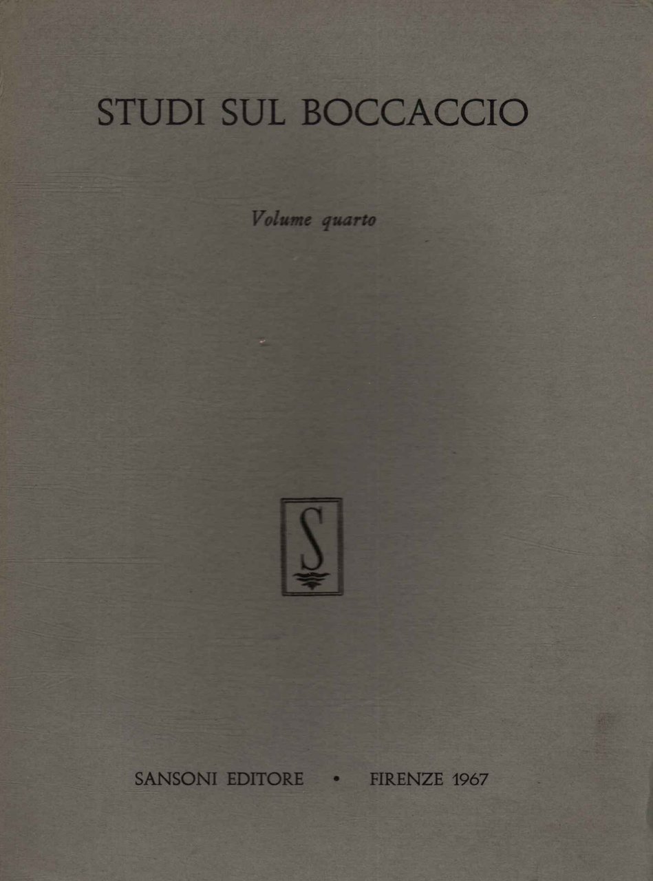 Studi sul Boccaccio (Volume IV) | Immagine principale