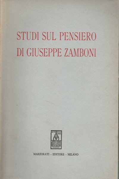 Studi sul pensiero di Giuseppe Zamboni