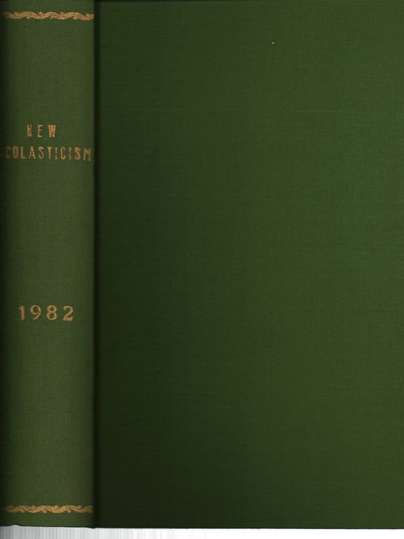 The new scholasticism Volume LVI 1982 n.1-2-3-4