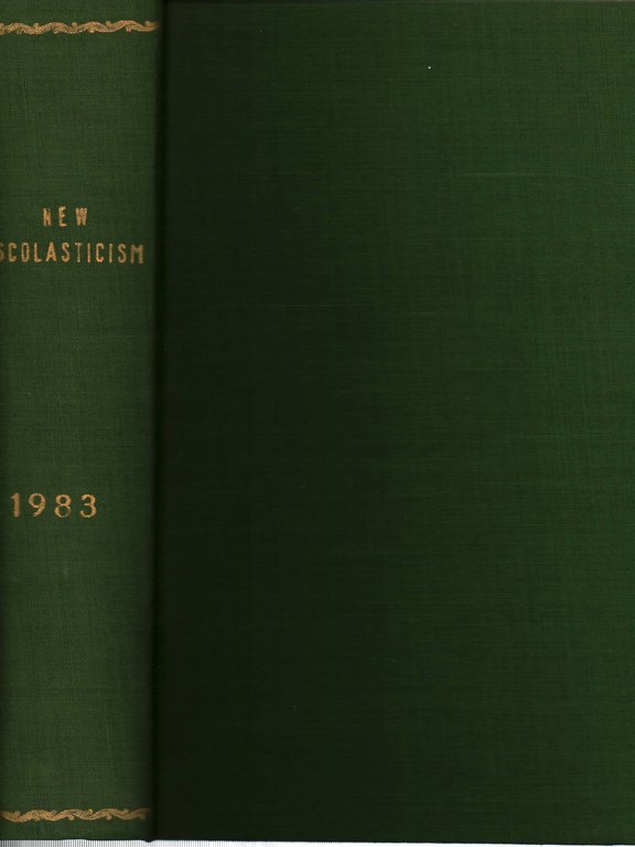 The new scholasticism Volume LVII 1983 n.1-2-3-4