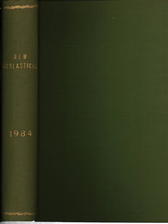 The new scholasticism Volume LVIII 1984 n.1-2-3-4