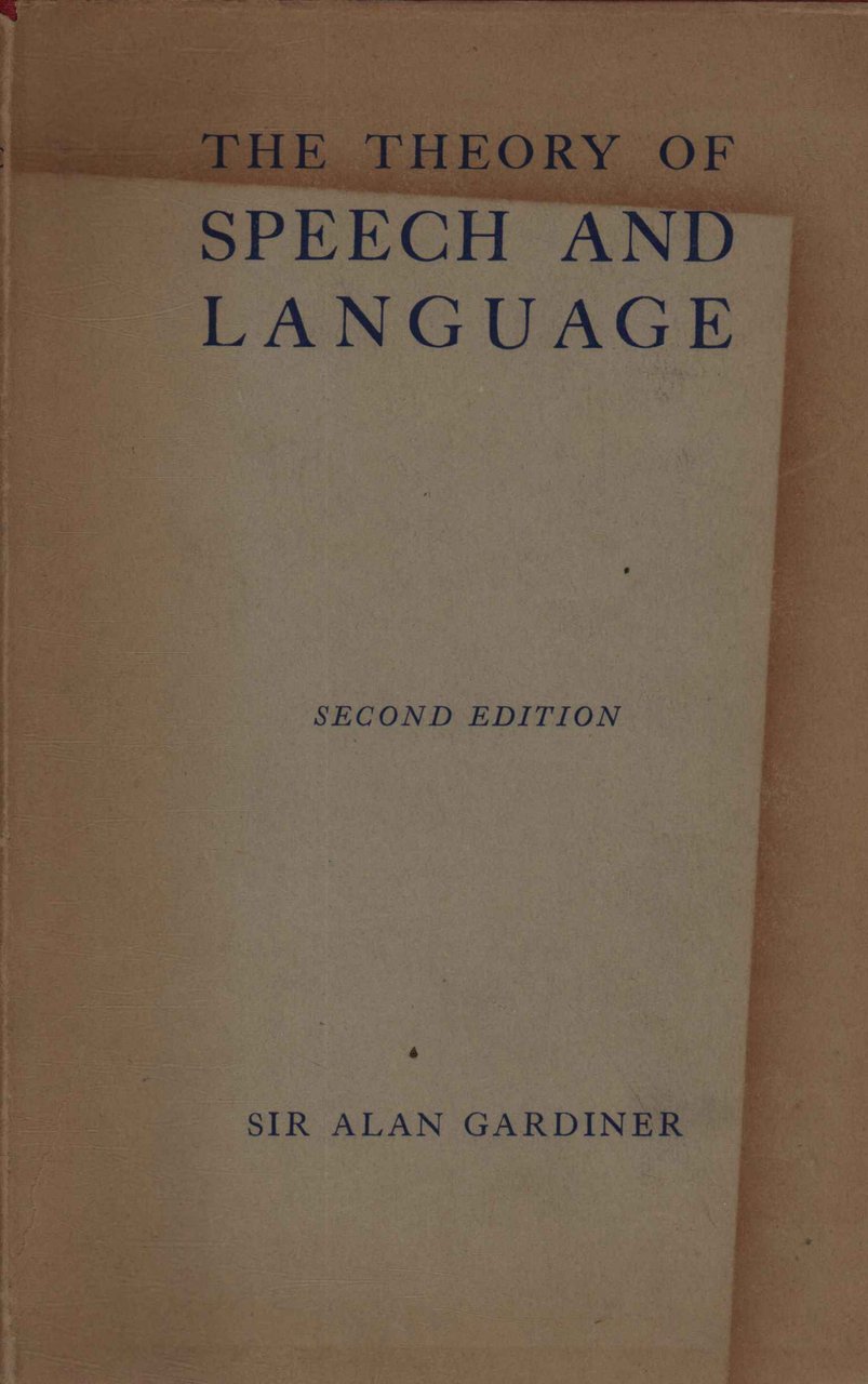The theory of speech and language