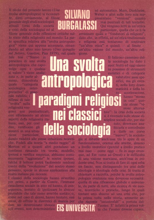 Una svolta antropologica. I paradigmi religiosi nei classici della sociologia