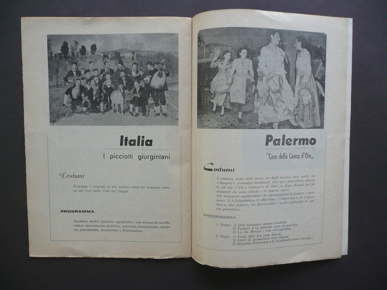 14∞ Sagra del Mandorlo in Fiore Agrigento 1957 Programma IV …