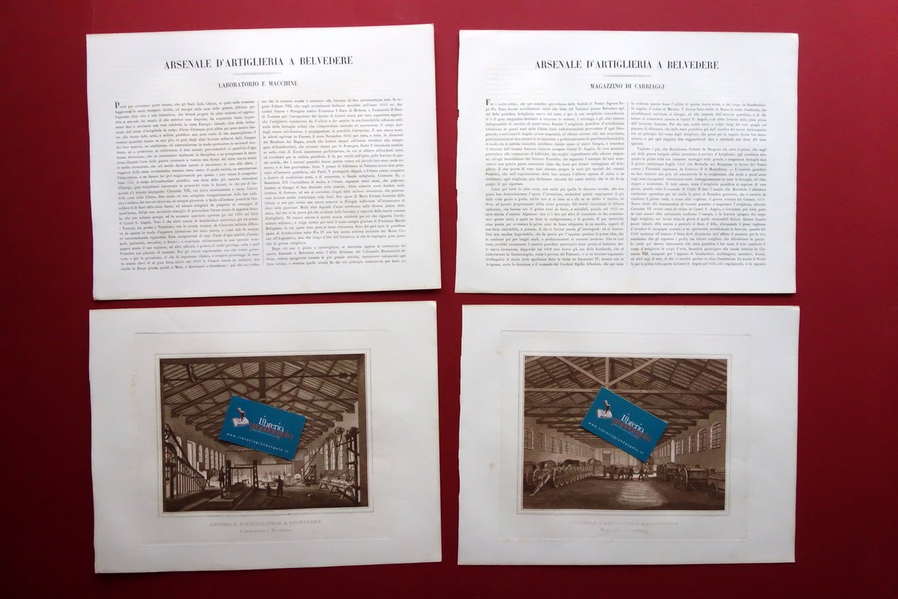 2 Acquetinte Arsenale d'Artiglieria a Belvedere Laboratorio Pio IX Met‡ … | Immagine principale