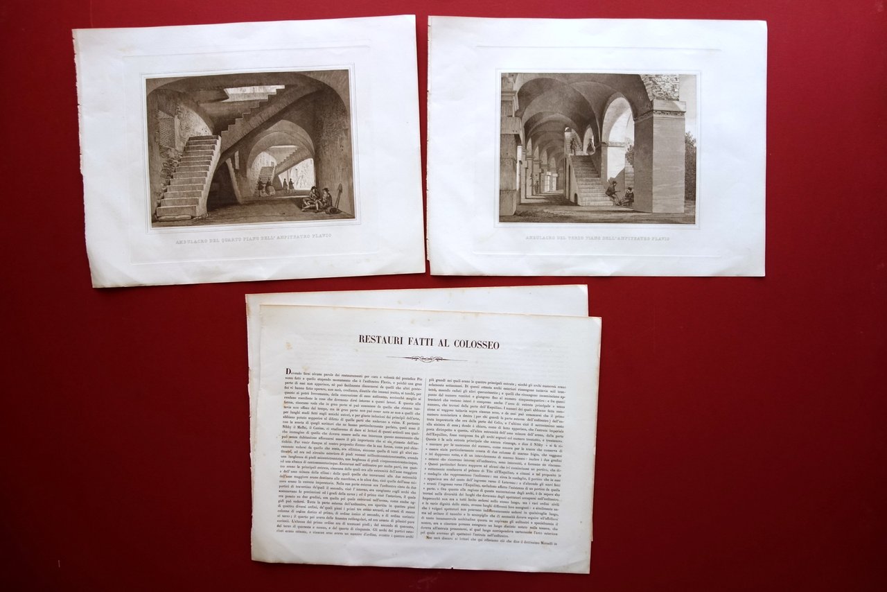 2 Acquetinte Restauri al Colosseo Anfiteatro Flavio Descrizione Pio IX … | Immagine principale