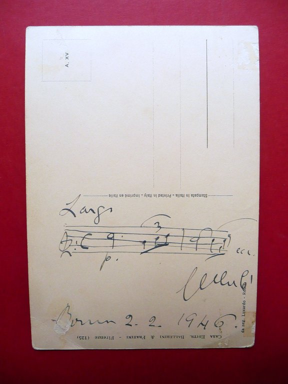2 Autografi Giuseppe MulË Dedica Rigo Musicale 1946 Compositore Musica