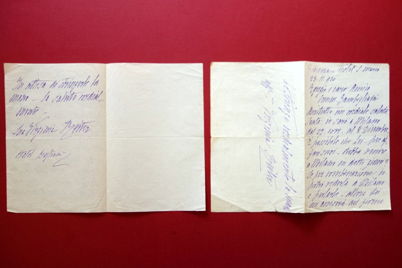 2 Autografi Virginia Reiter Lettere Gambigliani 1920 Teatro Modena