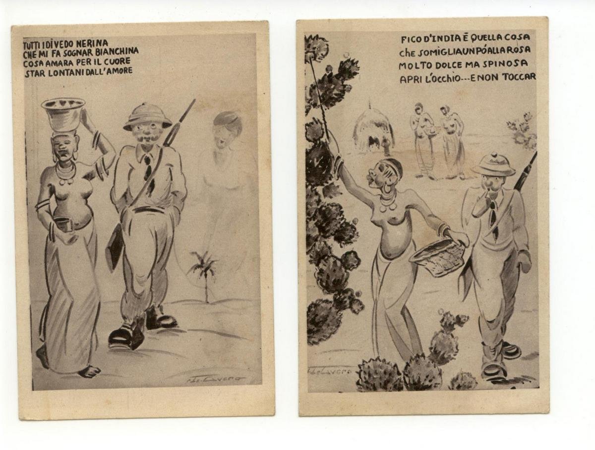 2 cartoline A. O. I. Anti Veneree per Le Truppe …